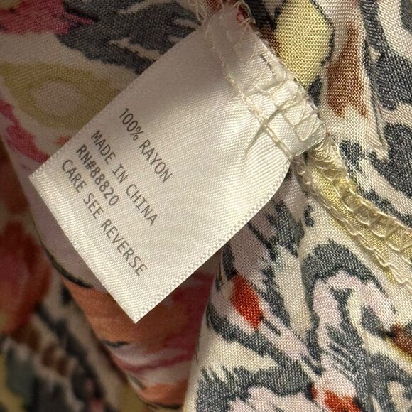 Christian Siriano New York Womens Ruffle Sleeve Ikat Print Blouse Sz 2X Rayon Mu - Picture 4 of 12